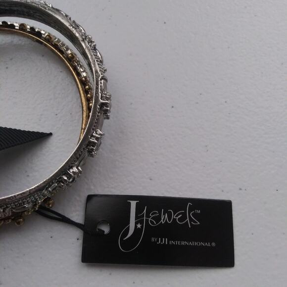JJI J Jewels 3 bangle Bracelets Set Mixed Metal - Picture 5 of 6